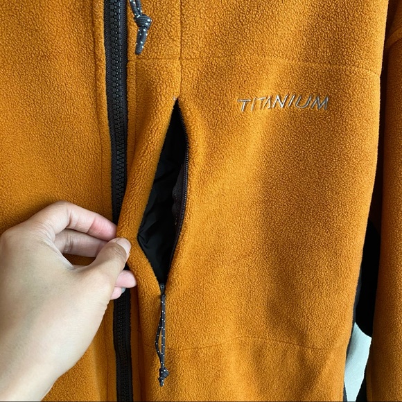 COLUMBIA Orange Fleece Jacket Titanium - Picture 6 of 14